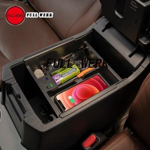 1 pc Car Wireless Charger for Toyota 4Runner 2010-2021 Phone Charging Pad Central Storage Box Organizer Holder Case Interior Acc