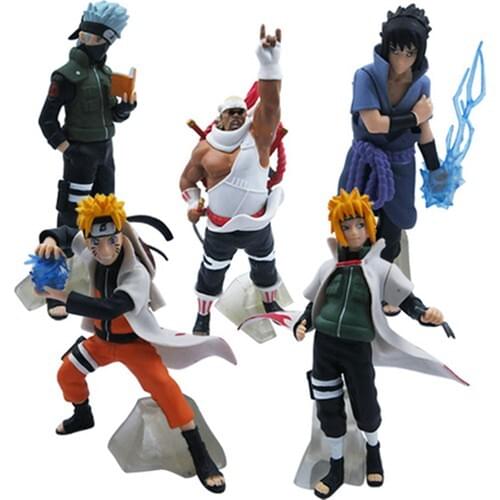 Bandai Naruto Action Figure Trinket Anime Manga Figure 12cm Set of 5 Good Quality Original Gift