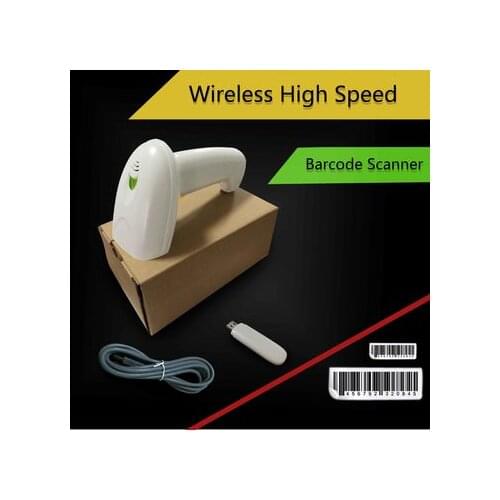 WHITE 433Hz Laser Barcode Scanner with Large Compacity Storage up to 400, 000 Barcodes