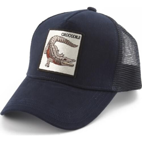 Mens Trucker Cap Embroidery Crocodile Animal Baseball Caps Women Summer Breathable Mesh Baseball Hat bone Casquette