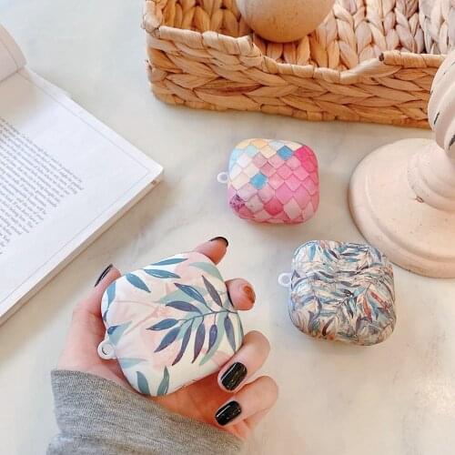 Rainbow Fish Scales / Flower Earphone Case For OPPO Enco W51 Case Matte Plastic Charging Box Protect Accessories Cover