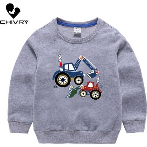 Children Hoodies Sweatshirts Boys Girl Kids Cartoon Print Cotton Pullover Tops Baby Boys Casual Autumn Clothes for 2-8 Years