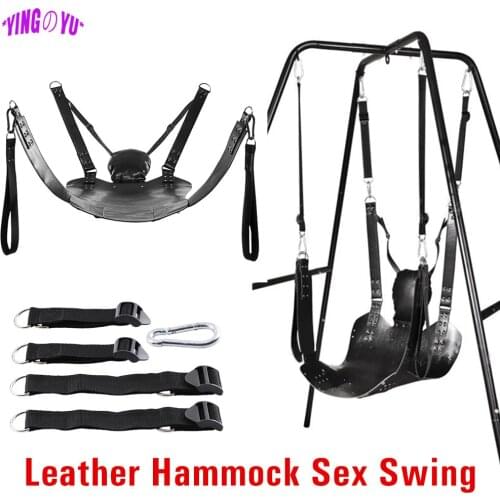 Two Layers Sex Swing Leather Sling Hammock Pillow Chair Furnitures Living Room Bed Adult Games BDSM Bondage Sex Toys For Couple