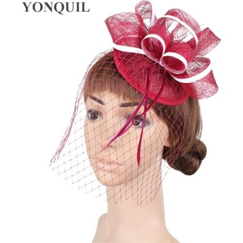 Elegant Bridal Fashion Mesh Fascinator Hat Women Wedding Party Formal Fedora Headband Veils Hair Accessories Headband Headpiece