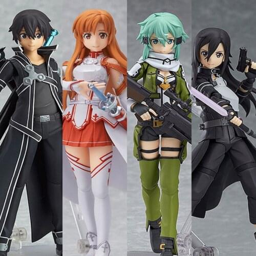 Figma Sword Art Online Kirito Kazuto 174 Asuna 178 Sinon 241 Action Figure Collectible Model Toy Gift Doll Figurine