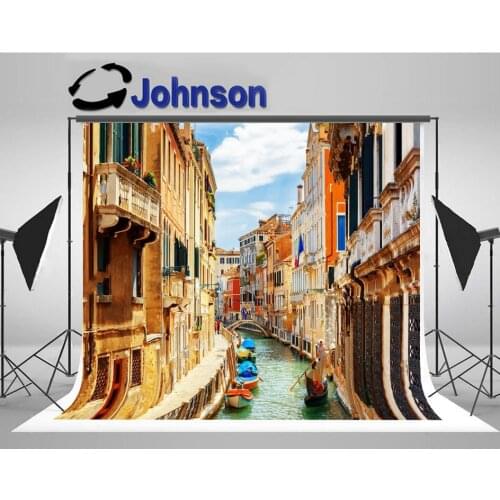 Venice Rio Marin Canal Boats photography backgrounds High quality Computer print scenic backdrops