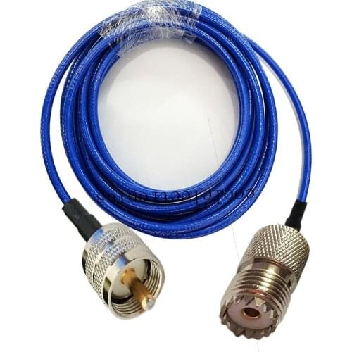 Blue Soft RG142 UHF pl259 Male to UHF SO239 Female RF Crimp Coax Pigtail Connector Cable 10/15/20/30/50CM 1/2/3/5/10M
