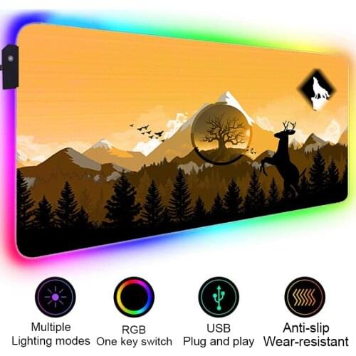 Gaming Accessories Anime Mouse Pad 900x400 Desk Mat Deep Forest Firewatch Mouse Mats Xxl Mousepad Rgb Keyboard Diy Pc Gamer Mice