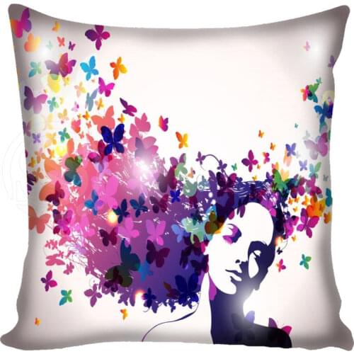 Custom Butterfly Pillowcase Square Zippered Home Decorative Pillow Cover Two Sides Printed more size35X35 40X40 45X45 60X60