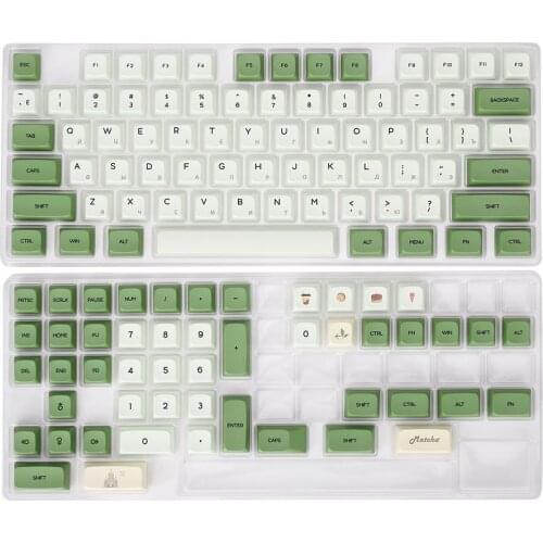 Matcha Dye Sub ZDA PBT Keycap Similar to XDA Japanese Korean Russian For MX Keyboard ansi GH60 61 GK64 68 87 96 75 ID80 SP84