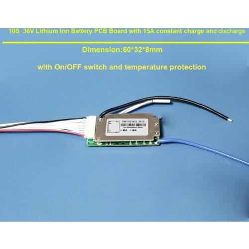 36V Li ion tube Battery PCB board with 20A constant charge and discharge Current for 10S Lipo Battery or 18650 battery