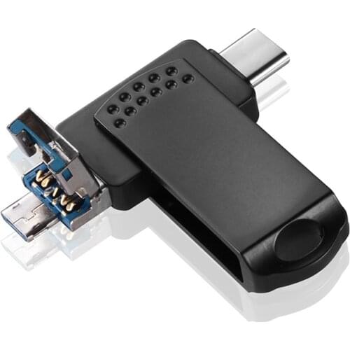 Metal 3 in 1 64G Pendrive 3.0 Type C Flash Memory Stick OTG 32GB 16GB 64GB 128GB Micro USB C 3.0 For Android Phone U Disk For PC