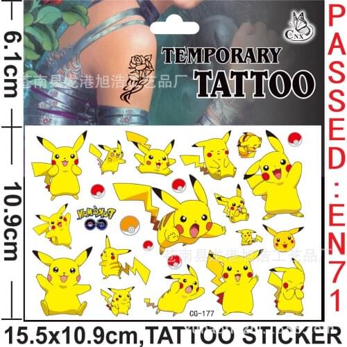 Pokemon Pikachu cute children cartoon fashion tattoo stickers transfer stickers kindergarten cute stickers