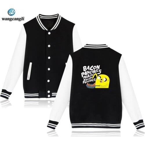 Adventure Time Finn And Jake The Dog Face Sweatshirt Baseball Jacket Man Woman Fleece Hoodies Fashion Streetwear Jackets Clothes