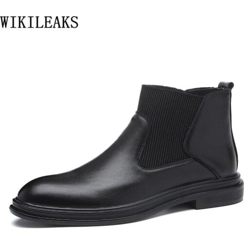 Winter Boots for Men Male Platform Shoes Leather Shoes Men Ankle Boots Office 2021 Chelsea Boots Man Shoes Men Zapatos De Hombre