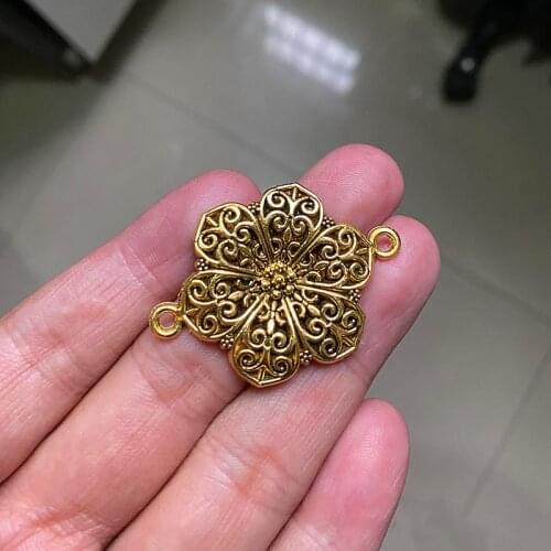 12Pcs Flower Connector Charms, For Women Jewelry DIY Necklace Bracelet Key Chain Aesthetic Accessories Jewelry Making Supplies