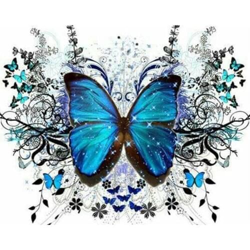 Full round diamond painting blue butterfly embroidery mosaic stickers diamond dotz rhinestone picture puzzle drawing wall decor