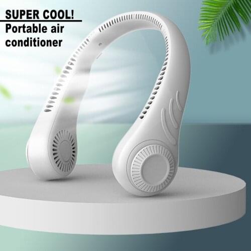 Portable Hanging Neck Fan Bladeless Fan Personal Wearable Neckband Leafless Fan USB Rechargeable Fan Mini Fan Outdoor Ventilador