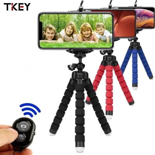 360° Rotation Sponge Mobile Phone Tripod Octopus Bluetooth Remote Control Selfie Remote Stick For Camera Mobile Phone Portable