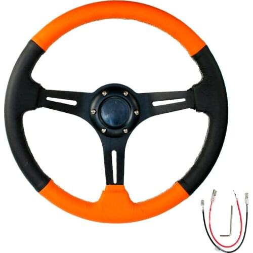 SP Universal Car Steering Wheel 14inch 350mm Drifting Auto Microfiber Leather Steering Wheels Sport F1 Auto 4 Colors JG-SW28