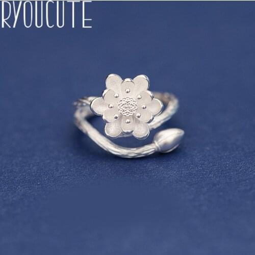 Vintage Punk Big Lotus Flower Rings for Women Men Fashion Retro Antique Finger Ring Fashion Party Jewelry 2020 NEW