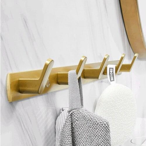 Gold Brushed Robe Hook Coat Hook Towel Hanger Wall Hooks Bathroom Hardware Hook Door Hooks