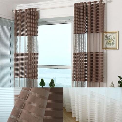 1 Pcs Pure Color Tulle Door Window Curtain Sheer Scarf Valances Transparent Tulle Curtains Window Sheer For bedroom curtains