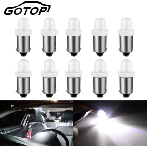 10pcs T4W BA9S LED Blub DC 12V H6W LED Car Led Light 2835 1SMD Auto Interior Dome Map Side Bulb Car License Plate Light Parking