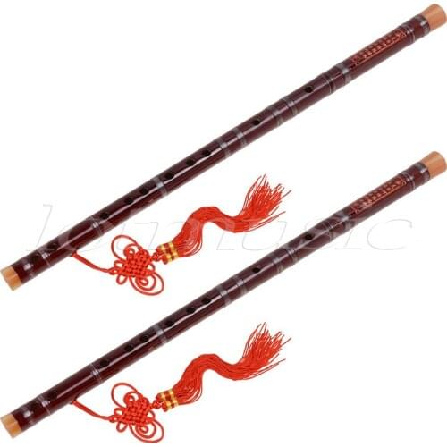 Kmise 2 set Red Traditional Chinese Bamboo Flute Dizi F Key Musical Instrument