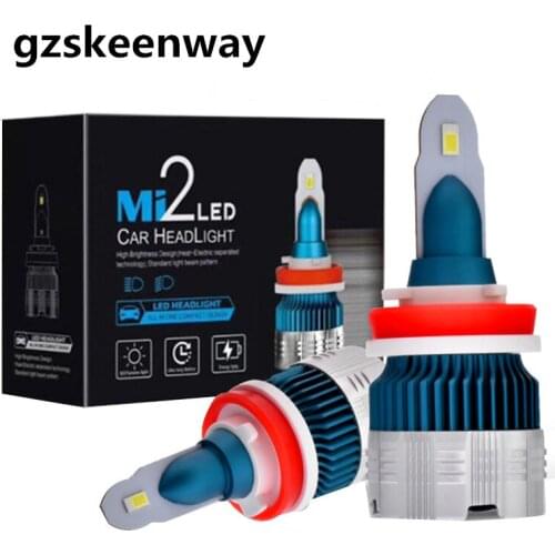2PCS car H7 led H4 light H1 H10 H11 9005 HB3 9006 HB4 LED H16 headlamp bulbs Mini Size 6000K 12000LM auto headlight fog Lamp 12V