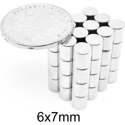 20/50/100//200/300PCS 6x7 mm Disc Bulk Sheet Neodymium Magnet 6mmx7mm Small Round Powerful Magnets 6x7mm Rare Earth Magnets 6*7