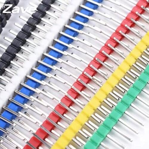 20pcs/lot color pin header 2.54 pitch 1*40P single row pin single row straight pin green/white/red/blue/yellow/black