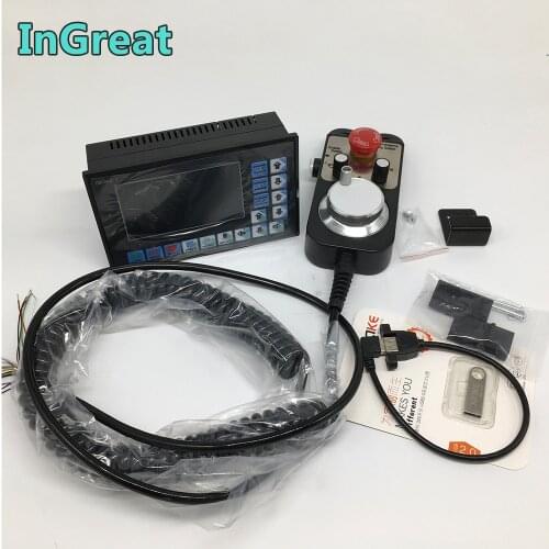 4 Axis CNC Offline Motion Controller G Code Mach3 USB Interface System w/MPG Hand Wheel for Stepper Servo Motor Milling Router