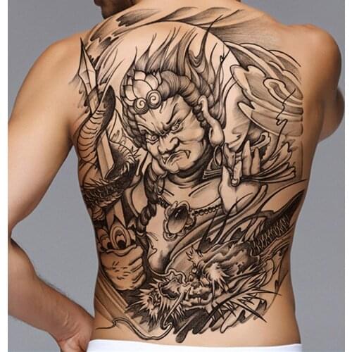 Romance of the Three Kingdoms Guan Yu Zhao Yun Carp Erlang God Big Full Back Flower Arm Totem Temporary Tattoo Sticker