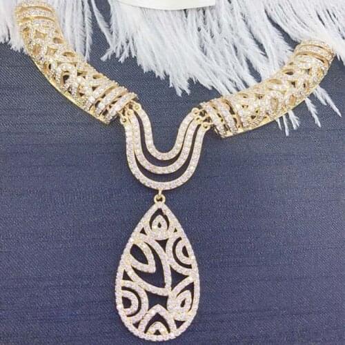 85X105mm Womens High Quality Classic Zircon inlaid large fashion sweater chain pendant tassel jewelry accessories