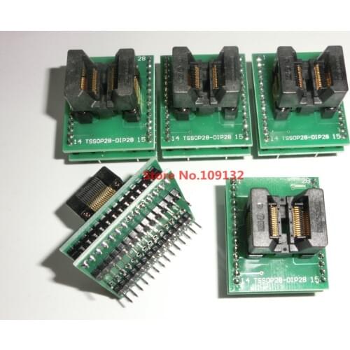 TSSOP28 to DIP28 Adapter TSSOP20 TSSOP24 TL866A TL866CS programmer adapter SSOP28 to DIP28 IC Test Socket adapter 0.65mm Pitch