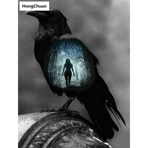 Diamond embroidery, abstract crow character, 5D diamond painting full square, diamond inlay, DIYrhinestone picture, cross stitch