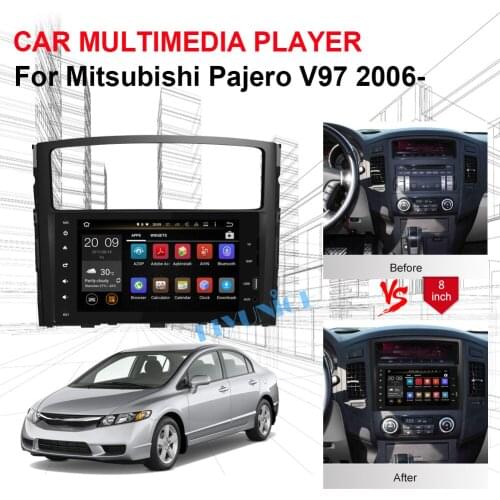 8 Inch Android IPS Screen 4GB RAM Car Radio Stereo For Mitsubishi Pajero V97 2006- Car Video Multimedia Player Bluetooth OBD