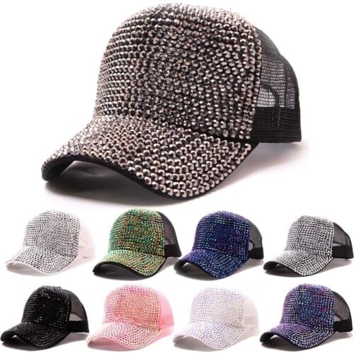 Shiny mesh baseball caps breathable Sequin baseball Cap Fashion Baseball Cap Topee Women summer mum caps wholesale 2020