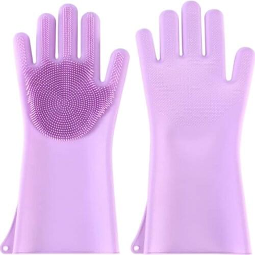 Household Kitchen Waterproof Non-slip Durable Heat-insulating Wear Resistant Silicone Cleaning Gloves New