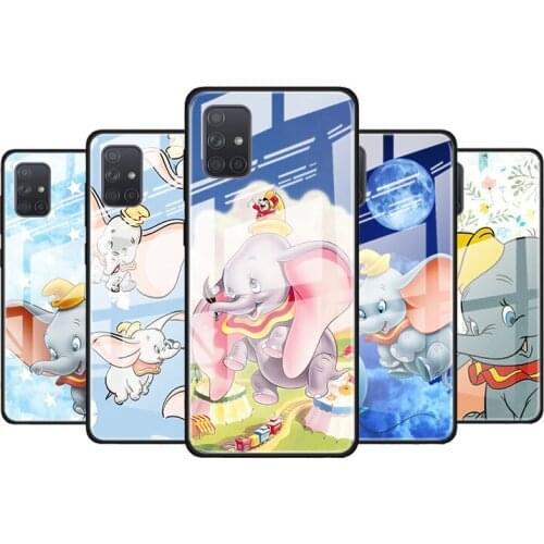 Dumbo cute Disney for Samsung Galaxy S21 Ultra A71 A51 4G 5G A91 A81 A41 A31 A21 A11 A01 Tempered Glass Phone Case