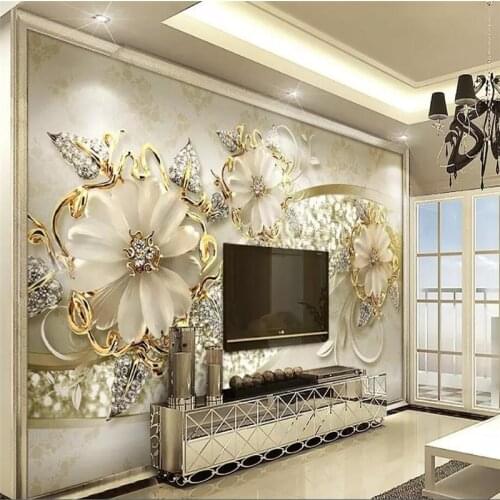 Decorative wallpaper Luxury gold 3d European pattern jewelry background wall