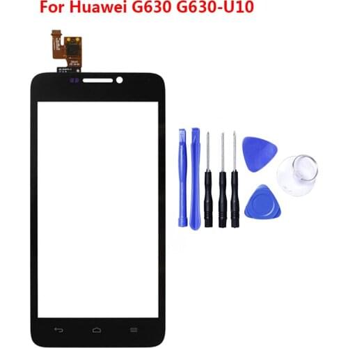 For Huawei G630 G 630 Touch Screen Front Outer Glass Digitizer Panel Lens Sensor Touchscreen Adhesive +Free Tools