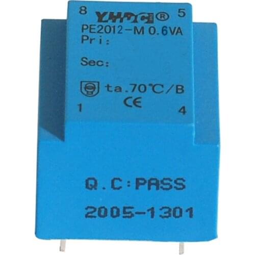 YHDC PE2012-M Power 0.6VA Input voltage 110V Output 2*12V Encapsulated Transformer PCB Welding Isolation Transformer