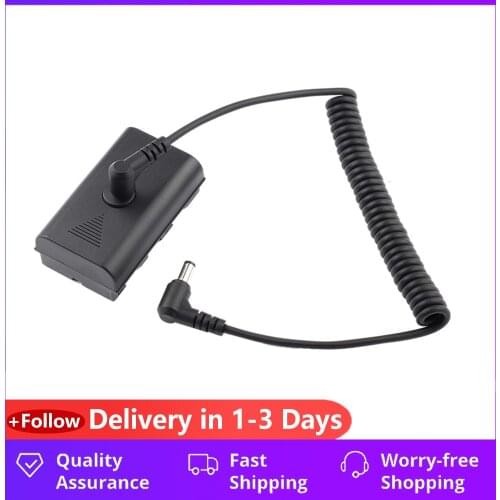 NP-F Dummy Battery DC Coupler with Extendable Cable for NP-F970 NP-F960 NP-F770 F750 F550