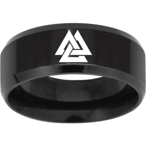 Viking stainless steel valknut Ring Stainless steel with Valknut Gift Bag