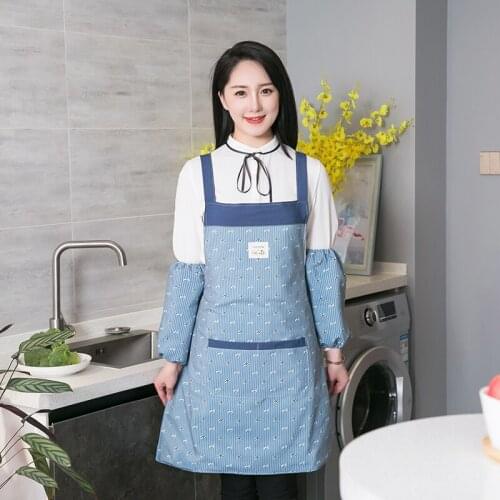 Korean version of the apron household kitchen waterproof and oil-proof cooking overalls womens fashion overalls cute Japanese