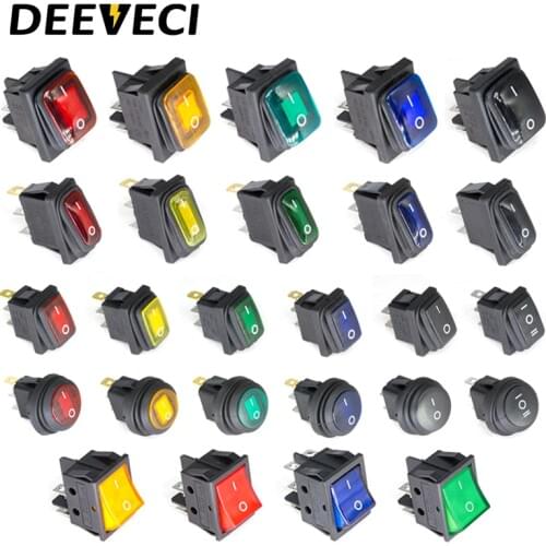 KCD1 KCD3 KCD4 round toggle switch Waterproof on off 10A 220V 12V rocker switch car switch on-off-on with 5 colors