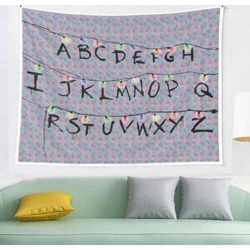 Stranger Things Alphabet tapestry Wall Tapestry Wall Hanging Wall Art Coverlet Bedding Blanket Sheet Throw Furniture Yoga Mat