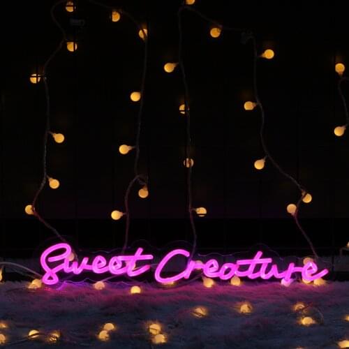 Custom Waterproof Flex Wedding Neon Sign Sweet Creature Handcrafted Love Neon For Shop Logo Club Nightclub Game Room Wall Decor